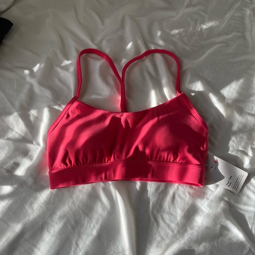 Lululemon Flow Y  Pink Sports Bra Size 6
